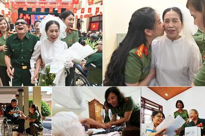 Công an Thủ đô làm đám cưới 'bù' sau 43 năm cho vợ chồng người thương binh chưa từng nhìn thấy mặt nhau