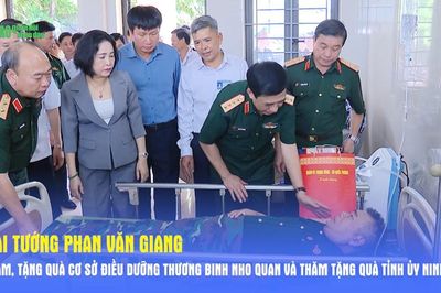 Đại tướng Phan Văn Giang thăm, tặng quà Cơ sở Điều dưỡng thương binh Nho Quan và thăm tặng quà Tỉnh ủy Ninh Bình