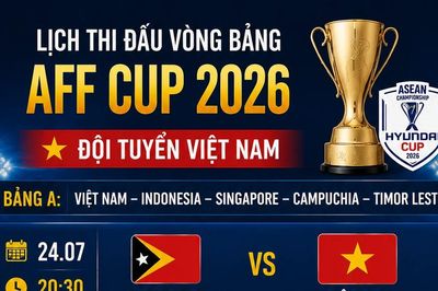 Lịch thi đấu vòng bảng của đội tuyển Việt Nam tại AFF Cup 2026