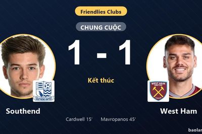 Southend và West Ham chia điểm trong trận giao hữu cân bằng