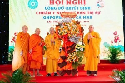 Cà Mau: Công bố quyết định chuẩn y thành phần nhân sự Ban Trị sự GHPGVN tỉnh nhiệm kỳ 2026-2031