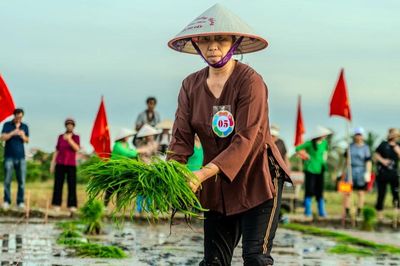Xem phụ nữ Quảng Ninh cấy lúa thoăn thoắt