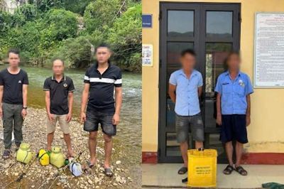 Công an xã Lương Thịnh xử phạt 5 trường hợp sử dụng kích điện khai thác thủy sản trái phép