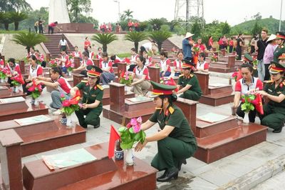 Hội LHPN xã Trấn Yên và Hội phụ nữ Nhà máy Z183 tri ân các anh hùng liệt sĩ