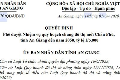 An Giang quy hoạch đô thị mới Châu Phú quy mô 8.000 ha đạt chuẩn loại III