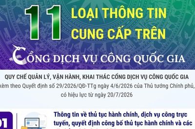 11 loại thông tin cung cấp trên Cổng Dịch vụ công quốc gia
