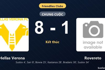 Thống kê trận đấu Hellas Verona 8-1 Rovereto: Hellas Verona thắng đậm thuyết phục