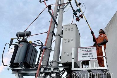 Điện lực Lập Thạch đóng điện 17 trạm biến áp, nâng cao năng lực cung ứng điện
