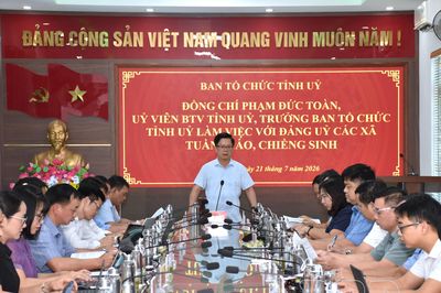 Trưởng Ban Tổ chức Tỉnh ủy Phạm Đức Toàn làm việc với Đảng ủy các xã: Tuần Giáo, Chiềng Sinh, Pú Nhung, Mường Mùn