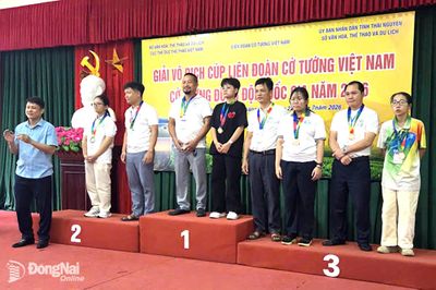 Đồng Nai xếp hạng ba toàn đoàn giải cờ tướng vô địch đồng đội quốc gia