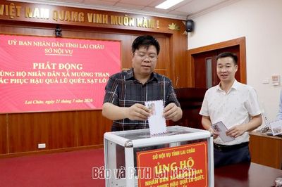 Sở Nội vụ phát động ủng hộ đồng bào xã Mường Than khắc phục hậu quả lũ quét, sạt lở đất