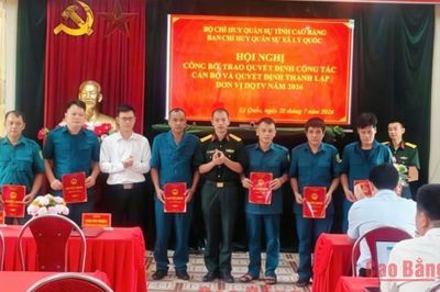 Xã Lý Quốc kiện toàn lực lượng Dân quân tự vệ sau sắp xếp đơn vị hành chính