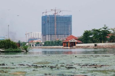[Video] Hồ điều hòa Công viên Ngọc Thụy ô nhiễm, bốc mùi hôi
