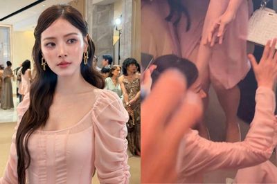'Ngọc nữ Thái Lan' Baifern bị xô ngã dúi dụi ở đám cưới, khung cảnh hỗn loạn gây xôn xao bàn tán
