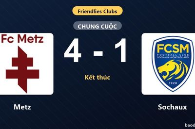 Metz thắng đậm Sochaux trong trận giao hữu cấp CLB