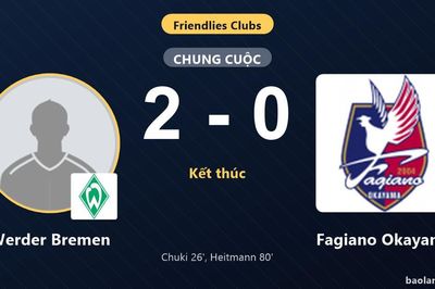 Werder Bremen thắng, Fagiano Okayama khép lại trận giao hữu trắng tay