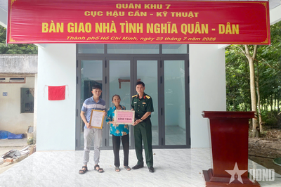 Cục Hậu cần-Kỹ thuật, Quân khu 7 bàn giao nhà 'Tình nghĩa quân-dân' tại xã Phú Giáo, TP Hồ Chí Minh