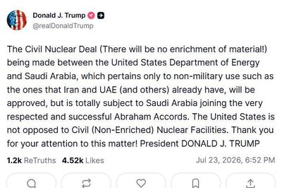 Tổng thống Trump ra điều kiện mới cho thỏa thuận hạt nhân vừa ký với Saudi Arabia