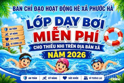 Tổ chức lớp dạy bơi miễn phí cho thiếu nhi xã Phước Hà