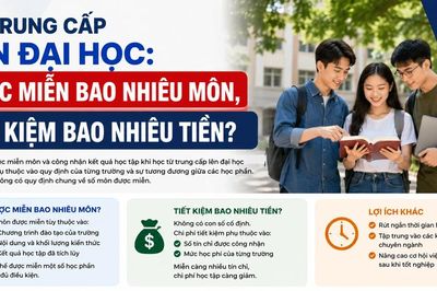 Từ trung cấp lên đại học: Được miễn bao nhiêu môn, tiết kiệm bao nhiêu tiền?