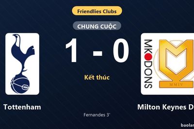 Thống kê trận đấu Tottenham 1-0 Milton Keynes Dons: M. Fernandes tỏa sáng, Tottenham giành trọn 3 điểm