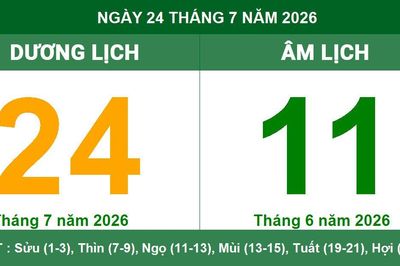 Lịch Âm Dương ngày 24/07/2026: Giờ hoàng đạo và những lưu ý phong thủy