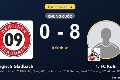 1. FC Köln thắng đậm, Bergisch Gladbach nhận thất bại nặng ở trận giao hữu