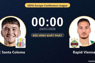 TRỰC TIẾPTrực tiếp FC Santa Coloma vs Rapid Vienna: Rapid Vienna áp đảo thế trận, chưa có bàn thắng