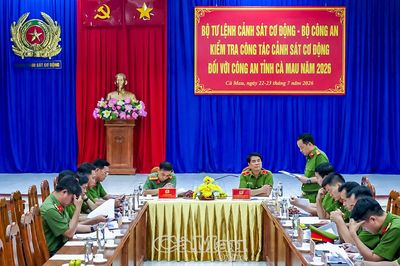 Bộ Công an kiểm tra công tác Cảnh sát cơ động tại Công an tỉnh Cà Mau