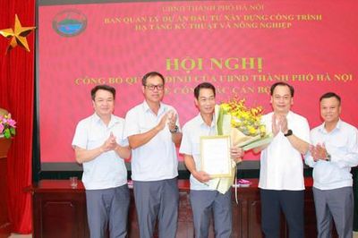 Ban Quản lý dự án đầu tư xây dựng công trình hạ tầng kỹ thuật và nông nghiệp Hà Nội có thêm Phó Giám đốc