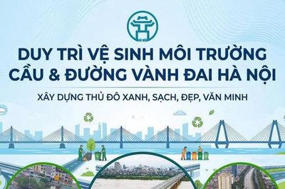 Duy trì vệ sinh môi trường cầu và đường vành đai Hà Nội