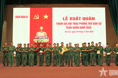 Quân đoàn 34 xuất quân tham gia Hội thao Phòng thủ dân sự toàn quân năm 2026