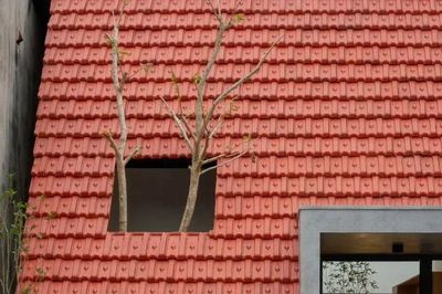 Ngôi nhà mái dốc lớn với khoảng sân mở