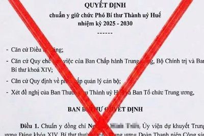 Huế cảnh báo văn bản giả mạo về chuẩn y Phó Bí thư Thành ủy
