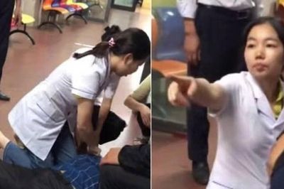 Nghe tiếng hô cấp cứu, nữ điều dưỡng chạy 50m quỳ gối ép tim cứu người