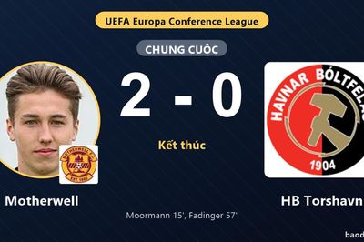Motherwell thắng tại Fir Park, HB Torshavn chịu bất lợi ở vòng loại