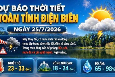 Bản tin Dự báo thời tiết ngày 25/7/2026