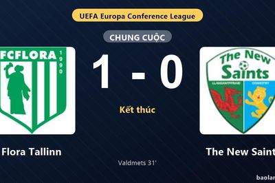 Thống kê trận đấu Flora Tallinn 1-0 The New Saints: R. Valdmets tỏa sáng, Flora Tallinn giành trọn 3 điểm