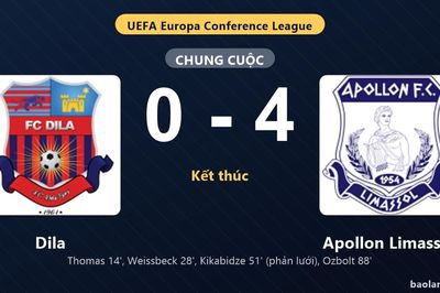 Thống kê trận đấu Dila 0-4 Apollon Limassol: Apollon Limassol thắng đậm thuyết phục
