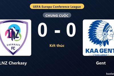 LNZ Cherkasy và Gent bất phân thắng bại ở vòng loại Conference League