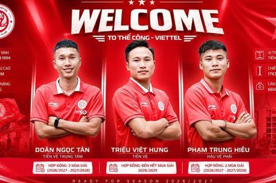Thể Công Viettel công bố cùng lúc ba tân binh