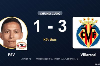 Villarreal thắng PSV, khép lại màn rượt đuổi tại Philips Stadion