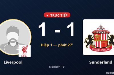 TRỰC TIẾPTrực tiếp Liverpool vs Sunderland: Sunderland gỡ hòa 1-1