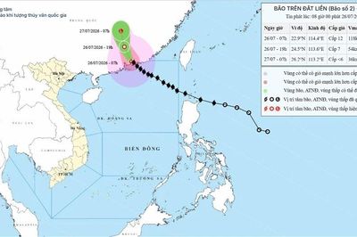 Bão số 2 đi sâu vào đất liền tỉnh Quảng Đông của Trung Quốc và suy yếu dần