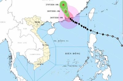 Thời tiết ngày 26/7: Bão số 2 vào đất liền Trung Quốc, Nam Bộ có nơi mưa trên 100mm