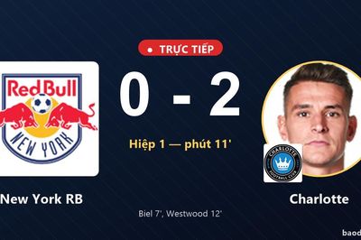 TRỰC TIẾPTrực tiếp New York RB vs Charlotte: Charlotte nhân đôi cách biệt
