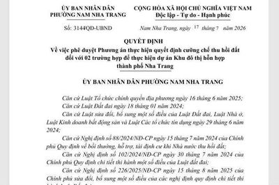 Phường Nam Nha Trang phê duyệt phương án cưỡng chế thu hồi hơn 1,1ha đất phục vụ dự án khu đô thị hỗn hợp