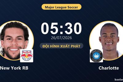 TRỰC TIẾPTrực tiếp New York RB vs Charlotte: Đội hình xuất phát