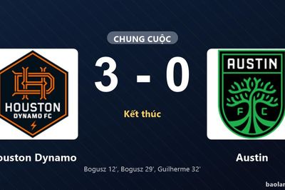 Thống kê trận đấu Houston Dynamo 3-0 Austin: Houston Dynamo thắng đậm thuyết phục