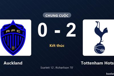Thống kê trận đấu Auckland 0-2 Tottenham Hotspur: Richarlison tỏa sáng, Tottenham Hotspur giành trọn 3 điểm